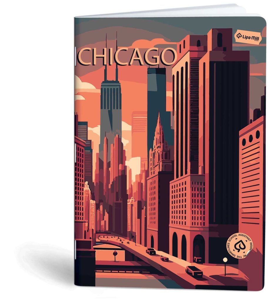 Notebook, Lined, 60 Sheets, 70 Grams, Size 20.5 X 29.7 cm Lipa Mill Chicago