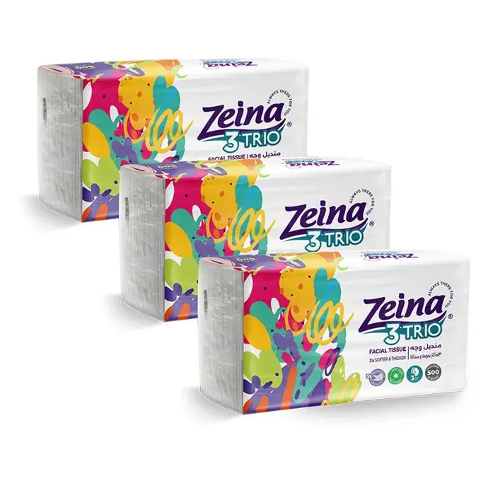 Zeina Trio Facial Tissues - 500 Tissues X 3 Pieces