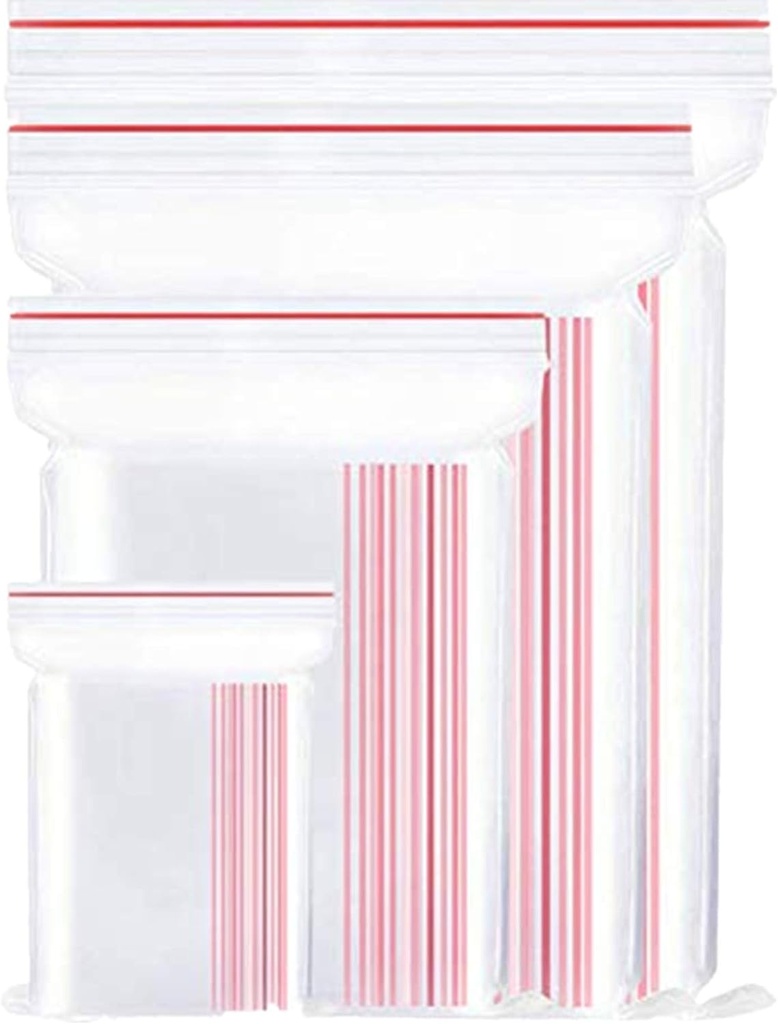 Zipper Lock Bags Pack of 100 - Choose your size