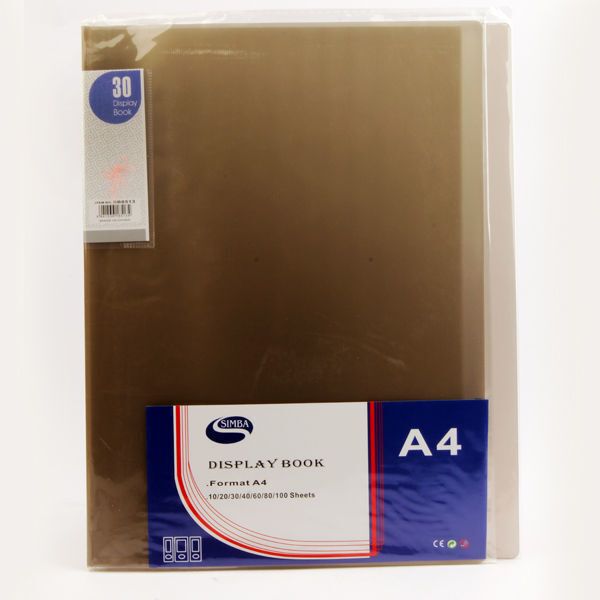 Simba A4 Display Book with 30 Pockets - Tan