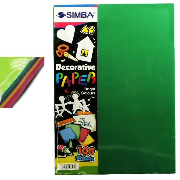 Simba Assorted Colored Photocopy and Printer Paper - Pack of 100