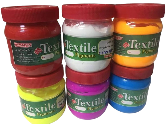 Semex Textile & Fabric Paint Pigments 250g for Clothing, Bags and all Fabrics - White / Blue / Green / Black / Red / Brown