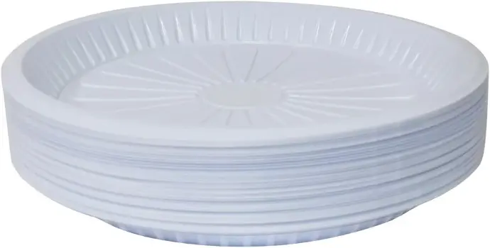 Disposable Plastic Plates, Party Plates, White Plastic Plates 25 pieces