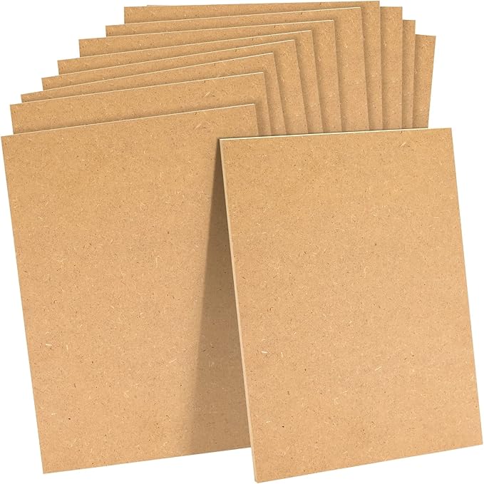 Wood Board, Thin Wood Panel, Blank Wooden Clipboard Sheets A4 - Pack of 12