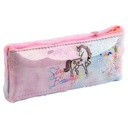 AG Zipper Pencil Case with Fur and Glitter - Pink