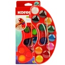 Kores Akuarellos Water Color Set Paints + Mixing Palette and Brush - 30 mm Pads - 12 Colors Model 30102