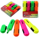 Kores Bright Liner Highlighter Pens - Chisel Tip - Assorted Colors (Pack of 4) Model 36140
