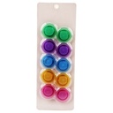 Simba Round Magnetic Board Magnets - Assorted Transparent Neon Colors, 10 Pcs