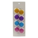 Simba Round Magnetic Board Magnets - Assorted Transparent Neon Colors, 8 Pcs