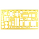 Interior Design Stencil Ruler 1:50 Scale - Amber