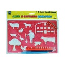 Ark Drawing & Painting Farm Animals Template + 3 Pcs Color Pen