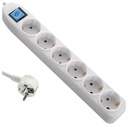 PluGuard Power Strip, 6 Outlets, 2m Cable, 3500W, 250V, 16A, with Power Switch