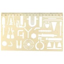 Chemistry Stencil Ruler, Em40 - Yellow