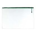 Apple 25 Plastic Zipper File - A3 Size - Clear Green