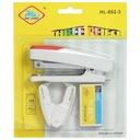 Hai Long 602-3 Stapler with Staples and Staples Remover - White