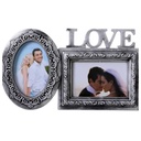 Silver Photo Frame for 2 Pictures - Love Design