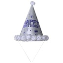 Silver Glittery Birthday Cone Hat - Elegant and Festive