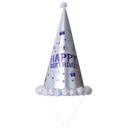 Silver Glittery Birthday Cone Hat - Elegant and Fun