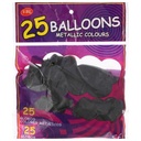 Black Party Balloons, Pack of 25 - Classic Elegance