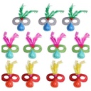 Multi-Color Eye Masks with Nose and Feathers, Pack of 11