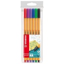 STABILO Point 88 Fineliner - Wallet of 6 Colors