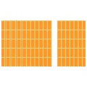 Apple Orange Rectangle Stickers - 6 Sheets, 30 x 12 mm