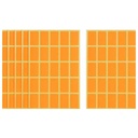 Apple Orange Rectangle Stickers - 6 Sheets, 30 x 18 mm