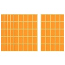 Apple Orange Rectangle Stickers - 6 Sheets, 30 x 18 mm