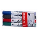 STABILO Plan Chisel Tip Whiteboard Markers - Set of 4 Colors