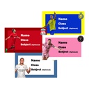 Large Football Players Customized School Label ( Rectangular 6.4 x 3.8 ) 