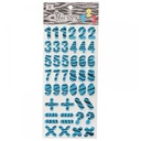 Apple Glitter Number Stickers WXAB E-73 - Turquoise