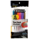 Sasco Bravo Fancy Ballpoint Pen Set - 6 Neon Colors