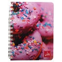 Dawenha Notebook - Donuts Wire . Spiral-Bound 200 Sheets 20x15 cm