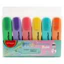 Keyroad Fluorescent Pen Set, 6 Pastel Colors KR972174