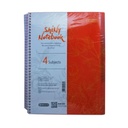 Sasco/Bravo Shiny A4 Wire . Spiral-Bound Notebook 160 Sheets 4 Dividers