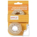 Apple Tape Dispenser with Tape Self Adhesive Sellotape 19x33 mm - Clear