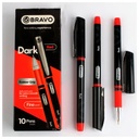 Bravo Dark Grip Ballpoint Pen Fine Tip Red Green Blue Black Single and Box of 10