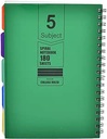 Maayergy B5 Spiral Notebook - 180 Sheets, 5 Subjects, Durable Cover for School & Home