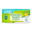 White Pocket Wipes with Lemon - 10 Wipes