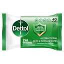 Dettol Anti-Bacterial Wipes, Original - 40 Wipes