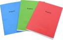 Standard A5 School Stapled Copybook / Notebook - 28 Sheets Arabic / English Red / Green / Yellow / Brown - Lined / Grid / Dual