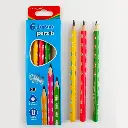 Keyroad Thick Jumbo Pencils Set of 6 Tri-Grip Triangular Multi Colors Pack HB Grade