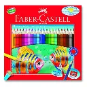 Faber Castell Water Color Aquarelle Pencil Set of 24 Colour Pencils + Brush