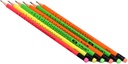 Y-Plus Neon Pencils Set of 6 Tri-Grip Triangular Multi Colors Pack HB Grade